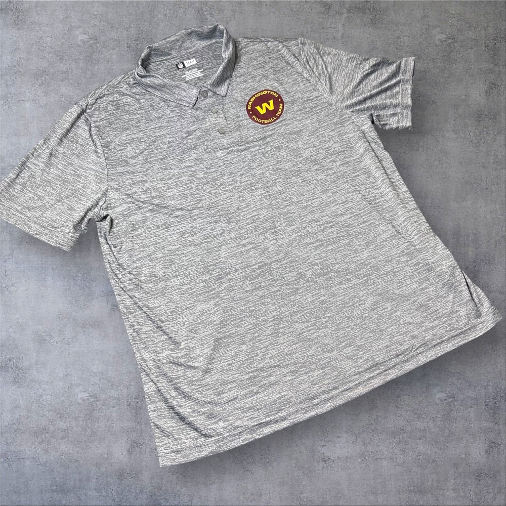 NEW Washington‎ Football Team Polo Shirt Mens XXL Gray NFL Team Apparel